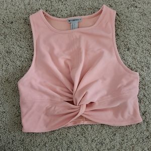 Pink crop workout top